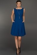 Saks Mavi Kloş Etekli Elbise T2971