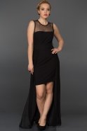 Siyah Tül Detaylı Elbise AR36952