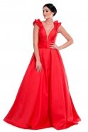 Uzun Kırmızı Abiye Elbise K4351427