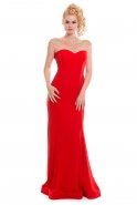 Uzun Kırmızı Abiye Elbise C3069