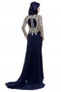 Lacivert Tesettür Abiye Elbise K4349382