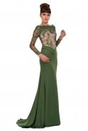 Uzun Yeşil Abiye Elbise K4333147