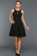 Siyah Dekoltesiz Elbise DS376