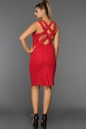 Kırmızı Sırt Dekolteli Davet Elbisesi GG5546