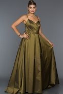 Olive Askılı Prenses Abiye Elbise W6037