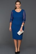 Short Sax Blue Oversized Evening Dress ABK151