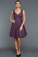 Kısa Violet Mezuniyet Elbisesi C8095