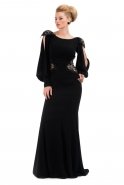 Uzun Siyah Abiye Elbise O1040