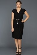 Siyah Simli V Yaka Elbise AR39030
