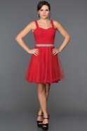 Kırmızı Taş Detaylı Mezuniyet Elbisesi DS460