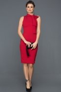 Kırmızı Kolsuz Davet Elbisesi ES3790