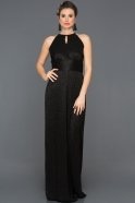 Siyah Kolsuz Uzun Elbise AR39032