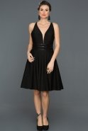 Siyah V Yaka Mezuniyet Elbisesi DS504
