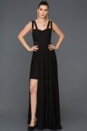 Uzun Siyah Tüllü Mezuniyet Elbisesi C7173