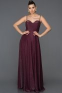 Violet Simli Uzun Abiye Elbise AB3434