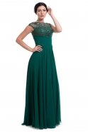 Uzun Yeşil Abiye Elbise M1465