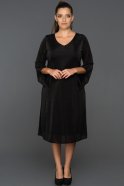 Siyah Simli Büyük Beden Elbise AB2201