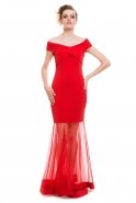 Uzun Kırmızı Abiye Elbise C3213