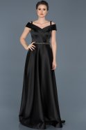 Siyah Kayık Yaka Nişan Elbisesi ABU578