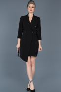 Siyah Ceket Tasarımlı Davet Elbisesi ABK350