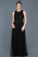Siyah Payet Detaylı Tüllü Elbise ABU439