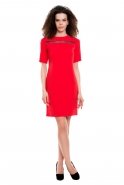 Kısa Kırmızı Abiye Elbise T2040