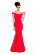 Uzun Kırmızı Abiye Elbise MT15-066