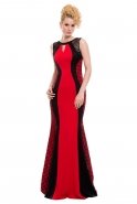 Uzun Kırmızı Abiye Elbise C3109
