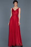 Uzun Kırmızı Mezuniyet Elbisesi ABU700