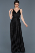 Uzun Siyah Mezuniyet Elbisesi ABU700