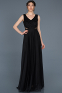 Uzun Siyah Nişan Elbisesi ABU655