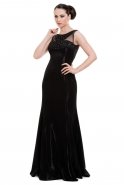 Uzun Siyah Nişan Elbisesi S3910