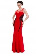 Uzun Kırmızı Abiye Elbise C3035