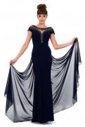 Uzun Lacivert Abiye Elbise K4342259