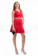 Kısa Kırmızı Davet Elbise A60006