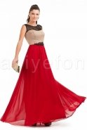 Uzun Kırmızı Abiye Elbise C6192