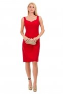 Kısa Kırmızı Davet Elbisesi C5182