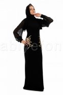 Siyah Tesettür Abiye Elbise S3670