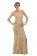 Uzun Gold Abiye Elbise C6154