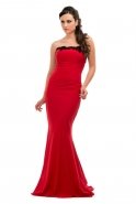 Uzun Kırmızı Abiye Elbise C6120