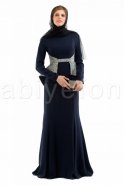 Lacivert Tesettür Abiye Elbise S3680