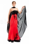 Kırmızı Staplez Uzun Abiye Elbise O1071
