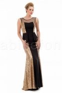 Uzun Gold Abiye Elbise M1385