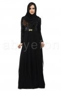 Siyah Tesettür Abiye Elbise  S3608