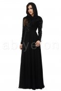 Siyah Tesettür Abiye Elbise S3604
