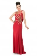 Uzun Kırmızı Abiye Elbise R2065