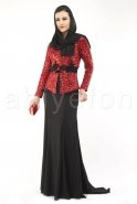 Siyah Tesettür Abiye Elbise M1391