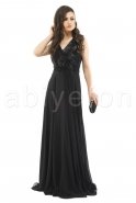 Uzun Siyah Abiye Elbise F1070