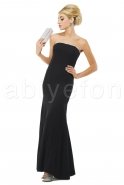 Straplez Uzun Siyah Abiye Elbise C6045