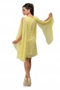 Kısa Şifon Salaş Sarı Elbise N96670